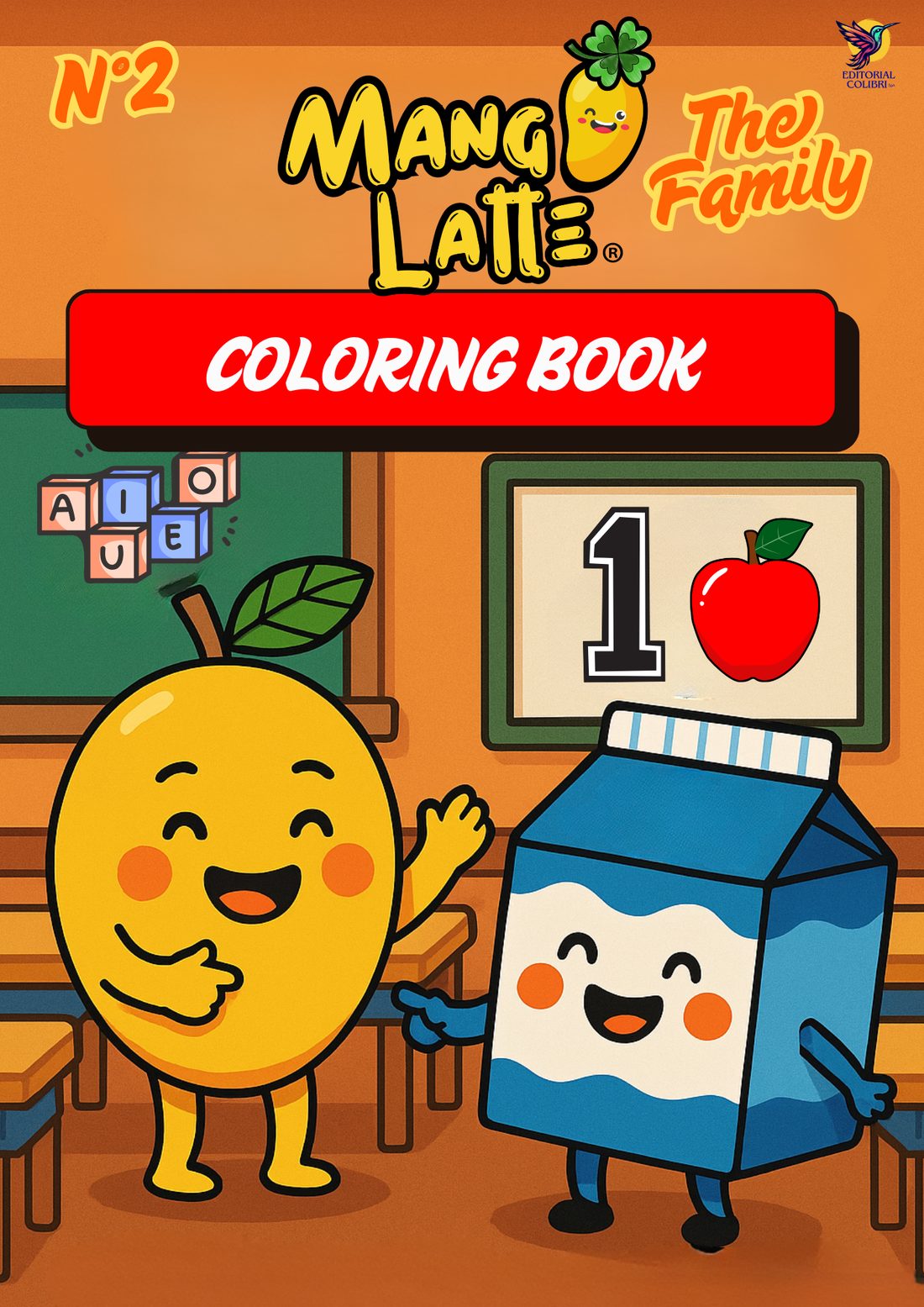 Coloring book The family in English - Editorial Colibrí