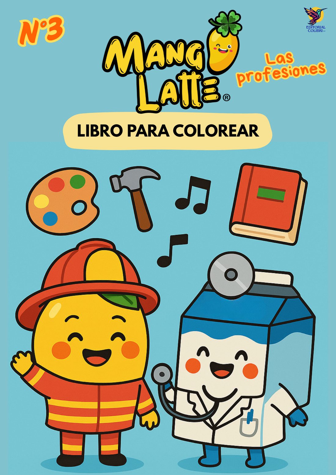 Libro para colorear Las profesiones en español - Editorial Colibrí